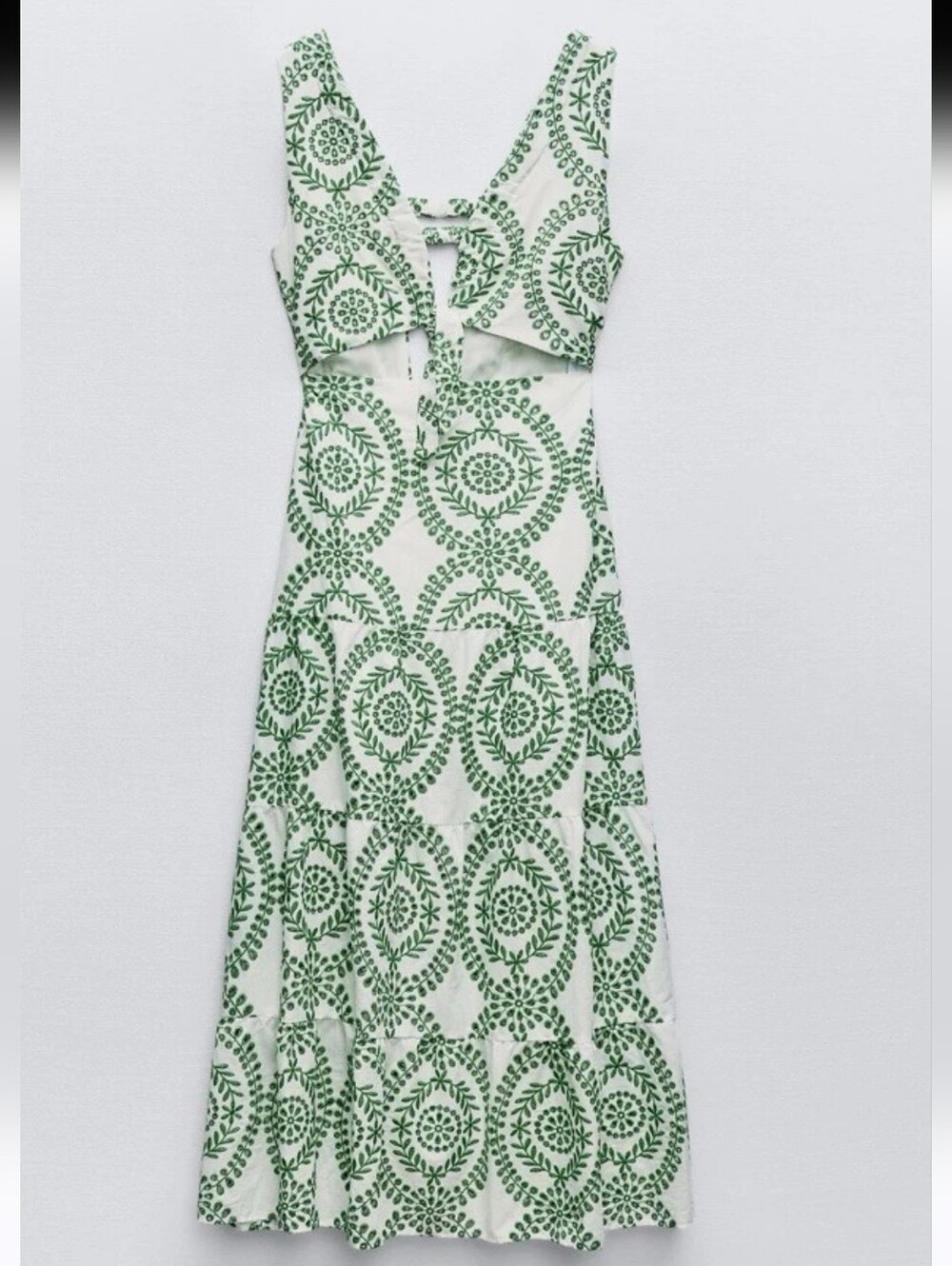 NWOT ZARA WOMAN NWT CUTWORK EMBROIDERY DRESS WITH KNOT - Picture 4 of 5